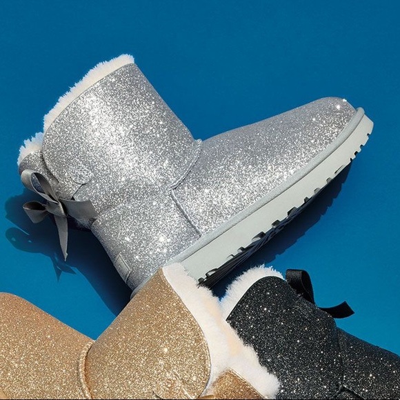 silver glitter uggs